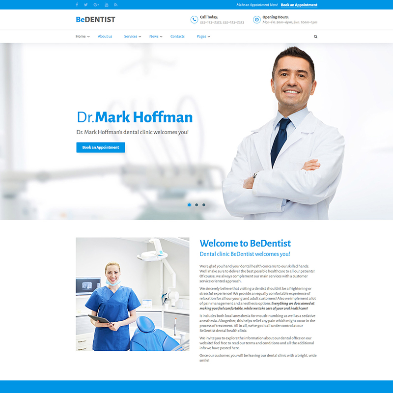 Doctors Office Website Template    