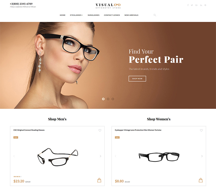 Eye Glasses Responsive OpenCart Template