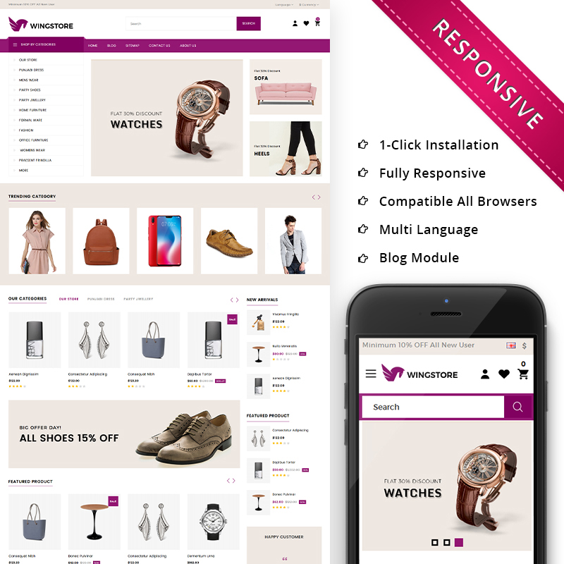 Wingstore - Mega Shop Responsive OpenCart Template