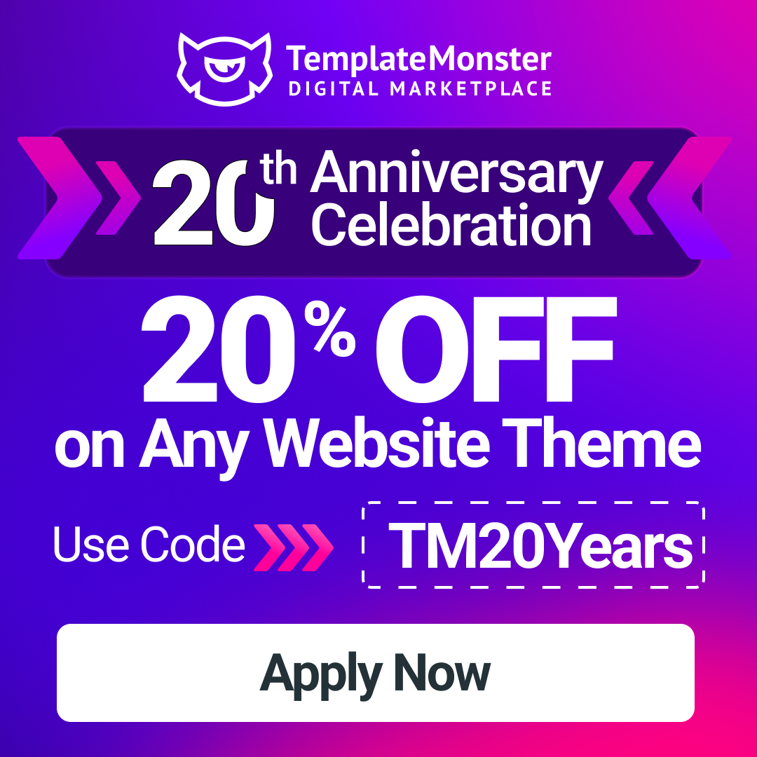 We are celebrating 20th Anniversary of Templatemonster